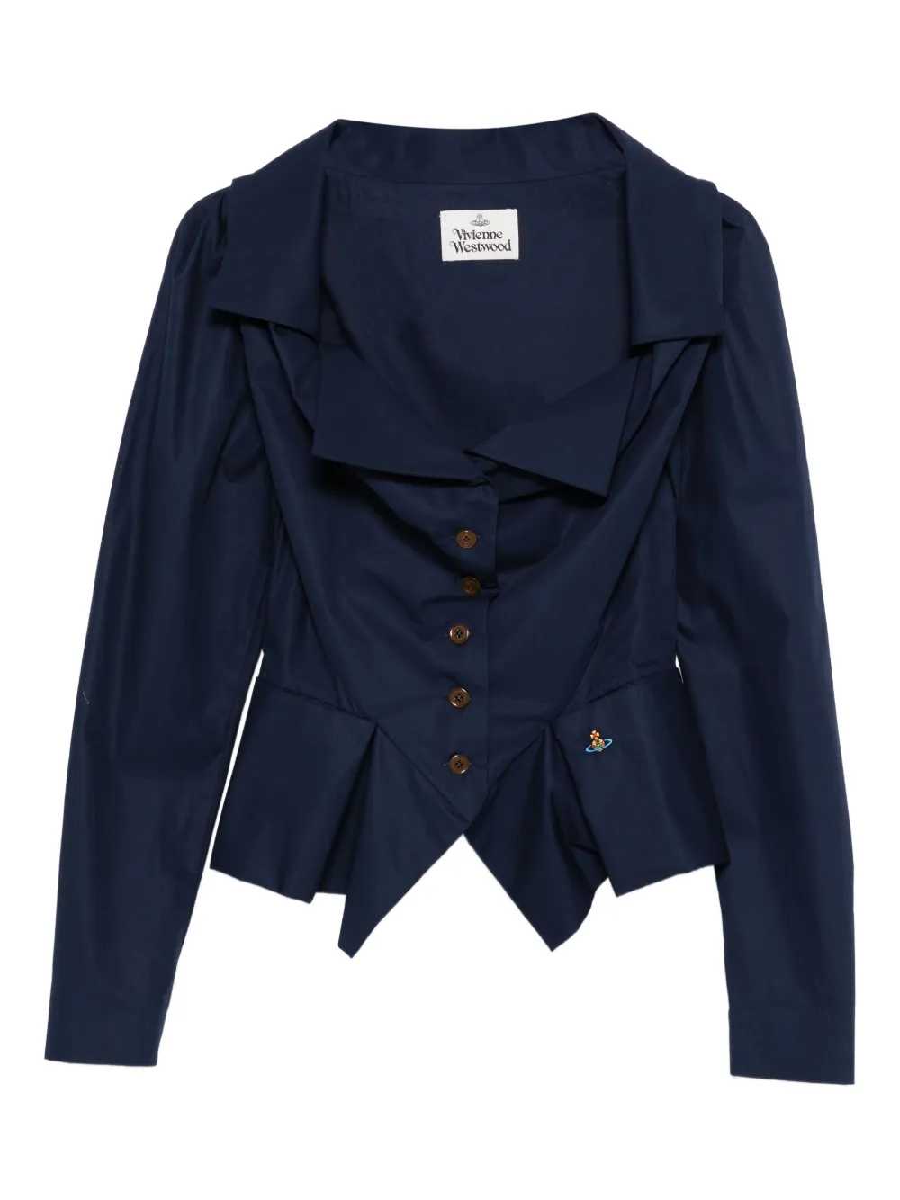Vivienne Westwood Monday blouse met ruches en knoopdetail Blauw