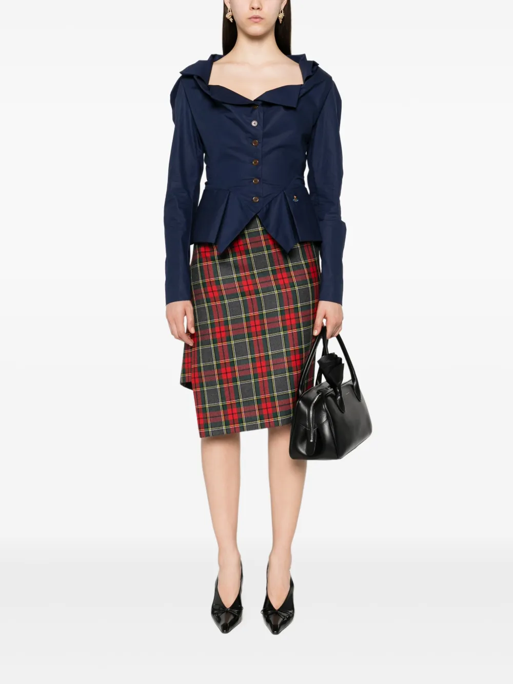 Vivienne Westwood Monday blouse met ruches en knoopdetail Blauw