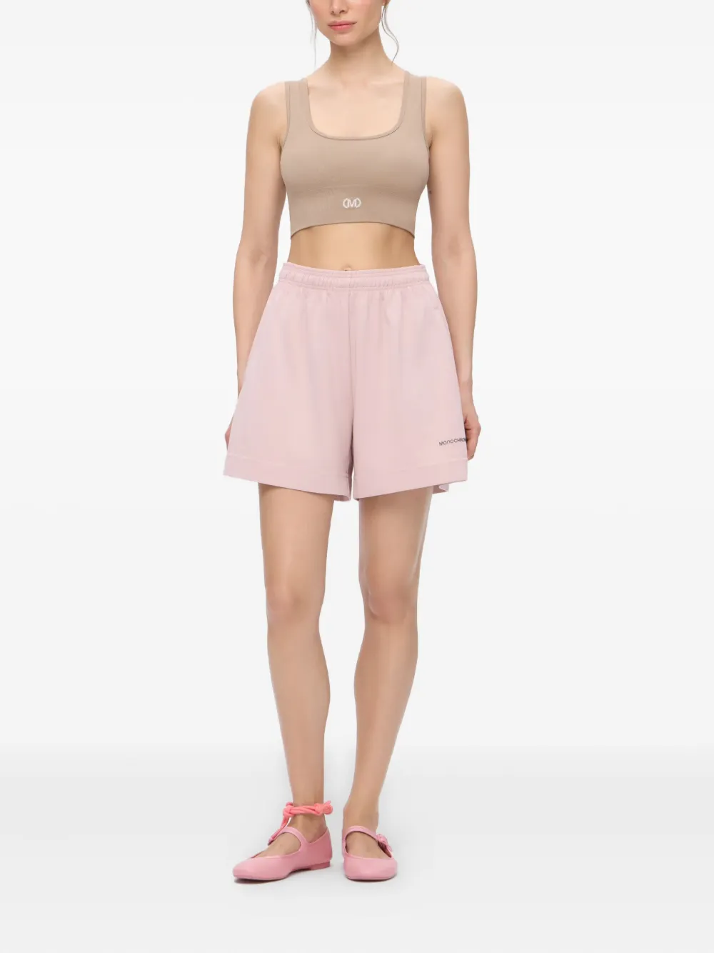 MONOCHROME Katoenen shorts met elastische tailleband Roze