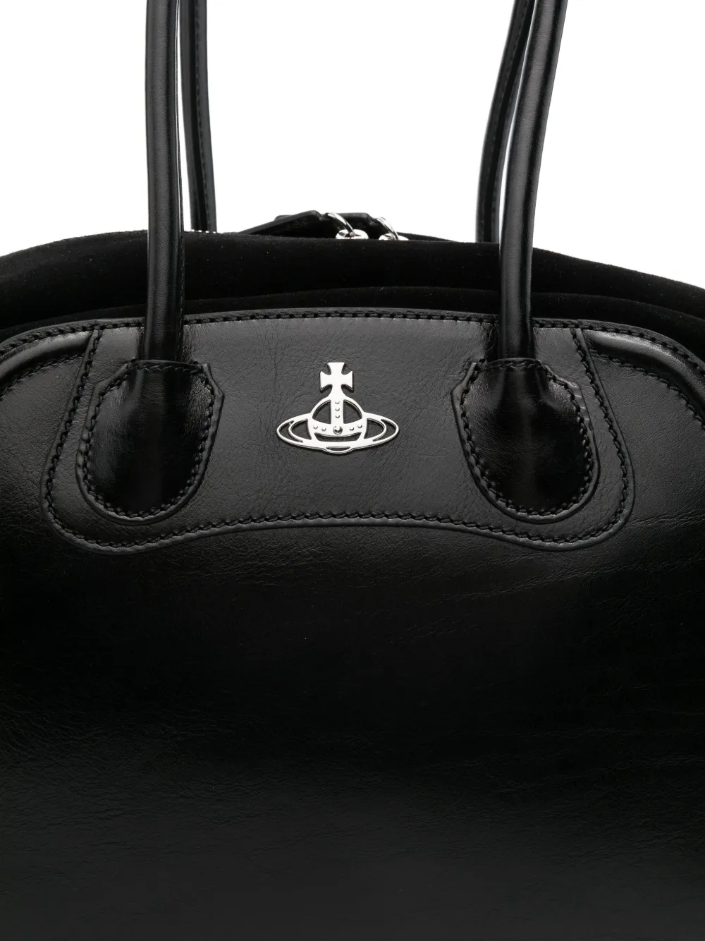 Vivienne Westwood medium Shirley curved top-handle tote bag Zwart
