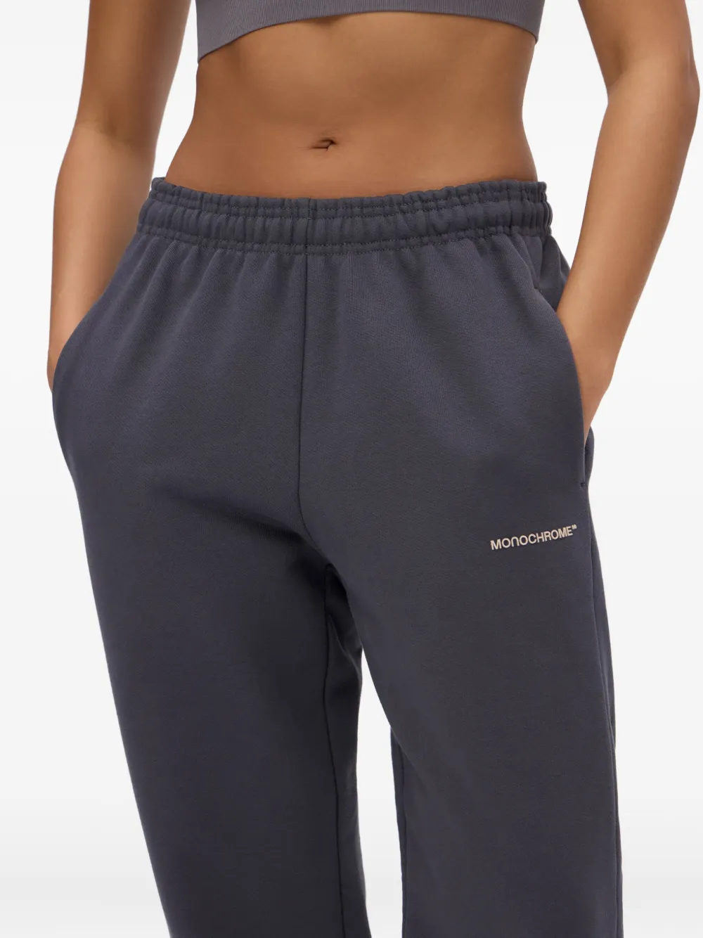 Monochrome Elastic-cuffed Track Pants In Gray