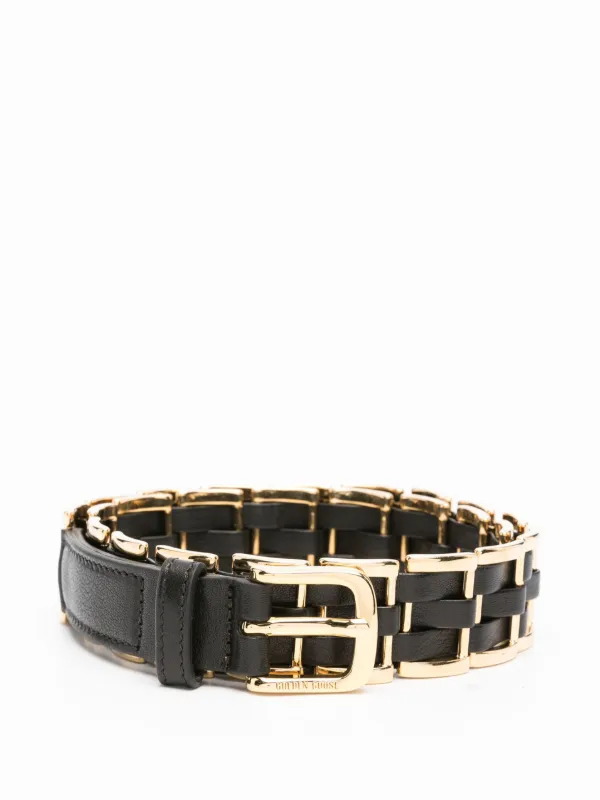Golden Goose Woven Leather Belt in Black