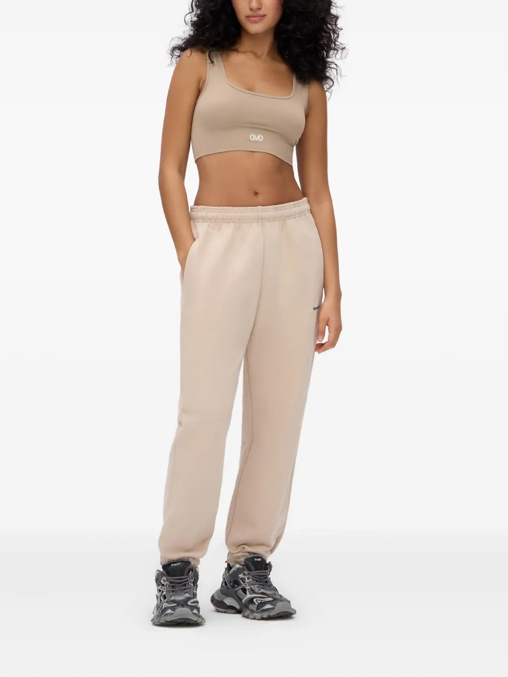 Monochrome Elasticated-cuff Track Pants In Neutral