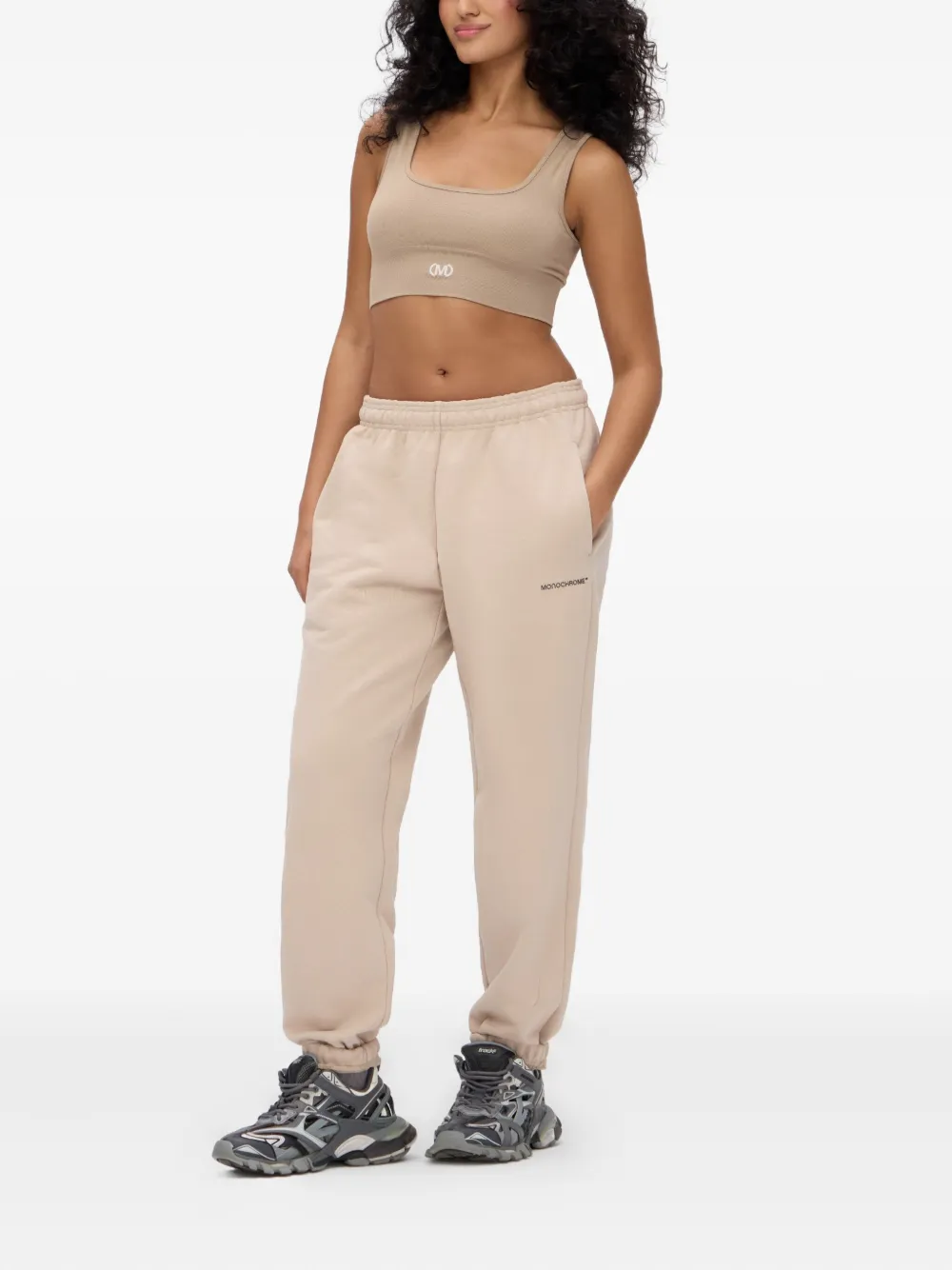 Monochrome Elasticated-cuff Track Pants In Neutral