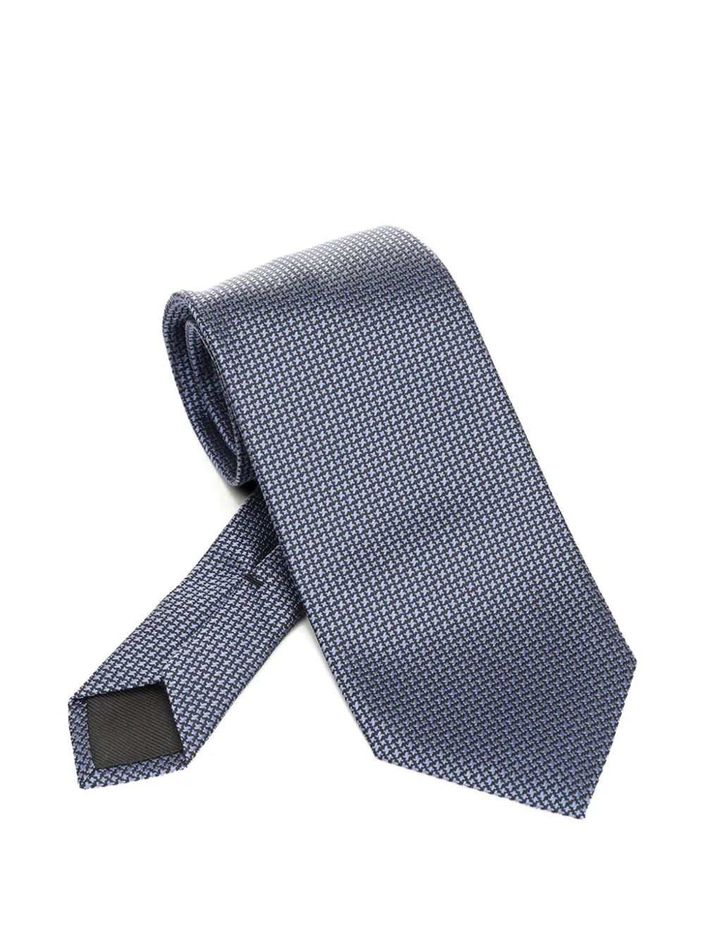 TOM FORD tonal star-pattern silk tie Blauw
