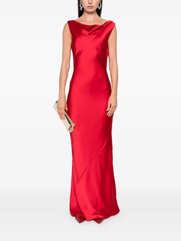 long red corset dress In A Trance Halter Corset Maxi Dress Red main image 0