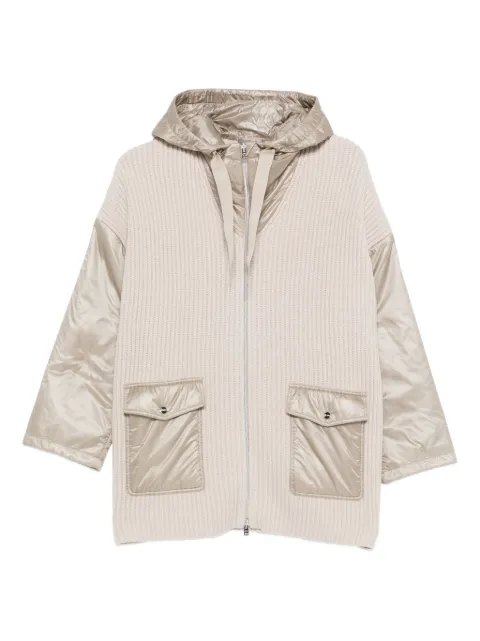 Herno ribbed wool hooded jacket