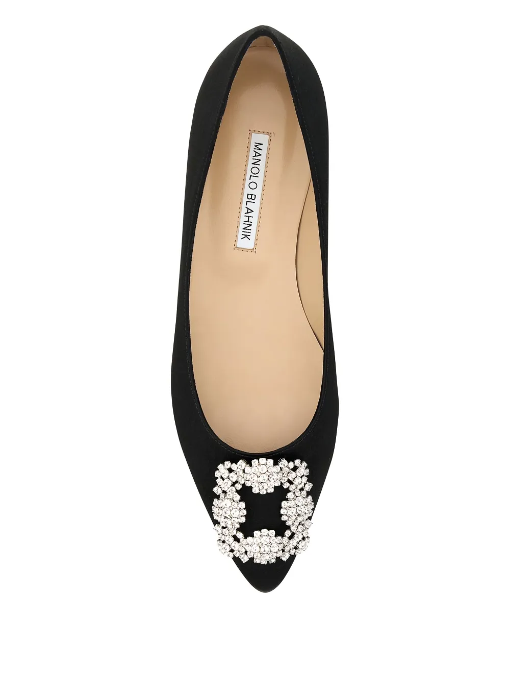 Manolo Blahnik crystal-embellished ballet flats Black