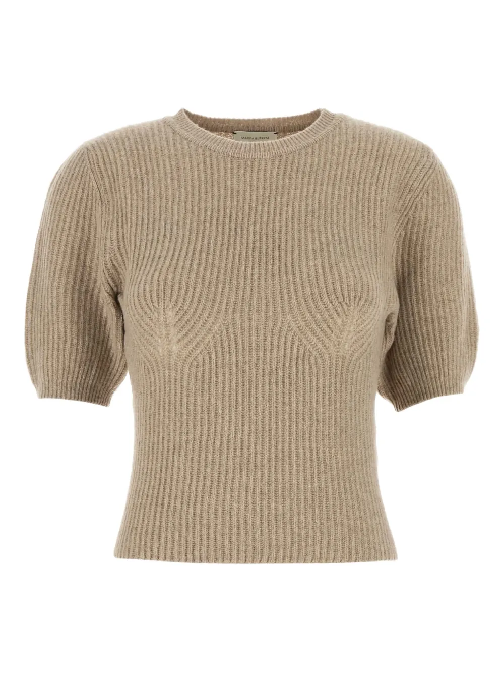 Magda Butrym puff-sleeve ribbed T-shirt | Neutrals | Image 1