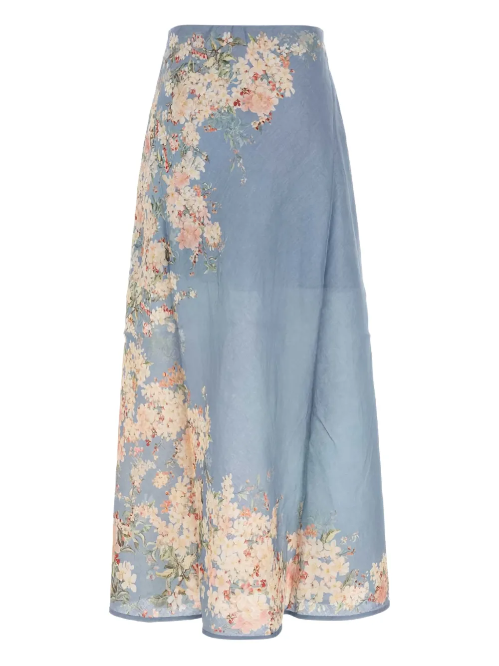 ZIMMERMANN Cascadian linnen rok met bloemenprint Blauw
