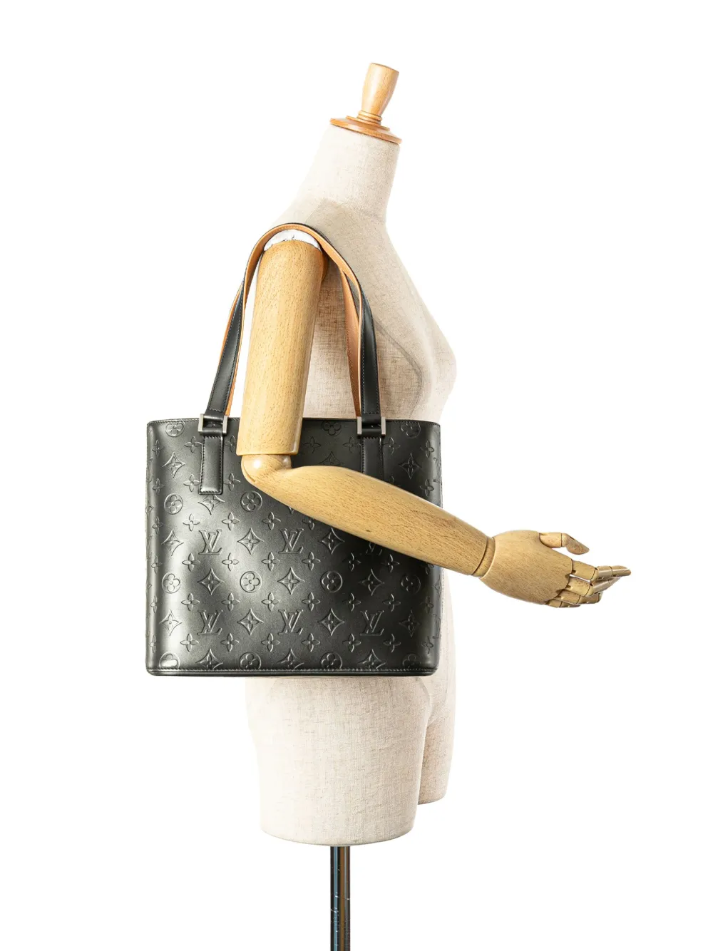 Pre-owned Louis Vuitton 2002 Monogram Mat Stockton Tote Bag In Gray