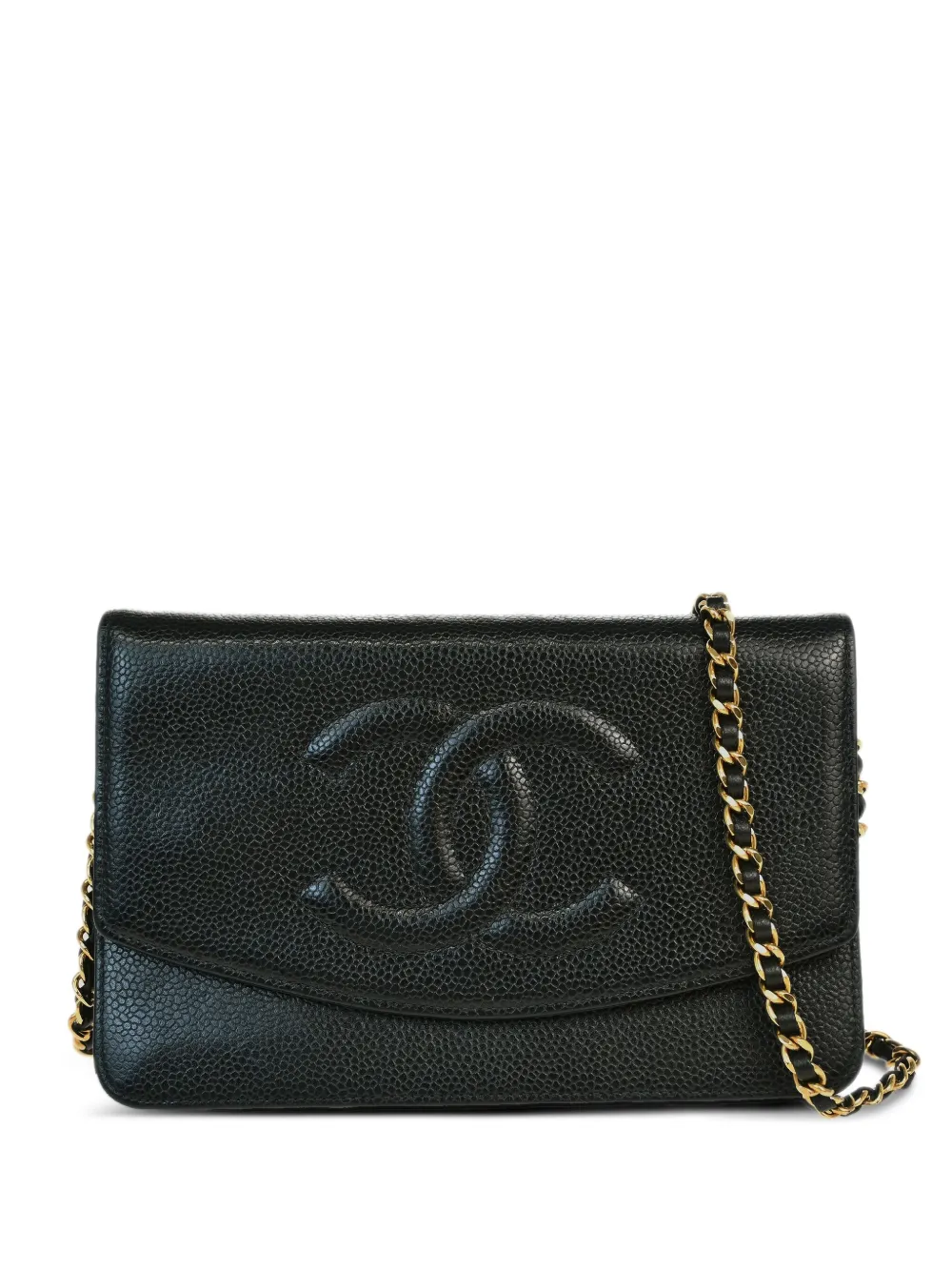 CHANEL Pre-Owned 1998 ココマーク チェーンウォレット - ブラック CHANEL Pre-Owned 1998 ココマーク チェーンウォレット - ブラック