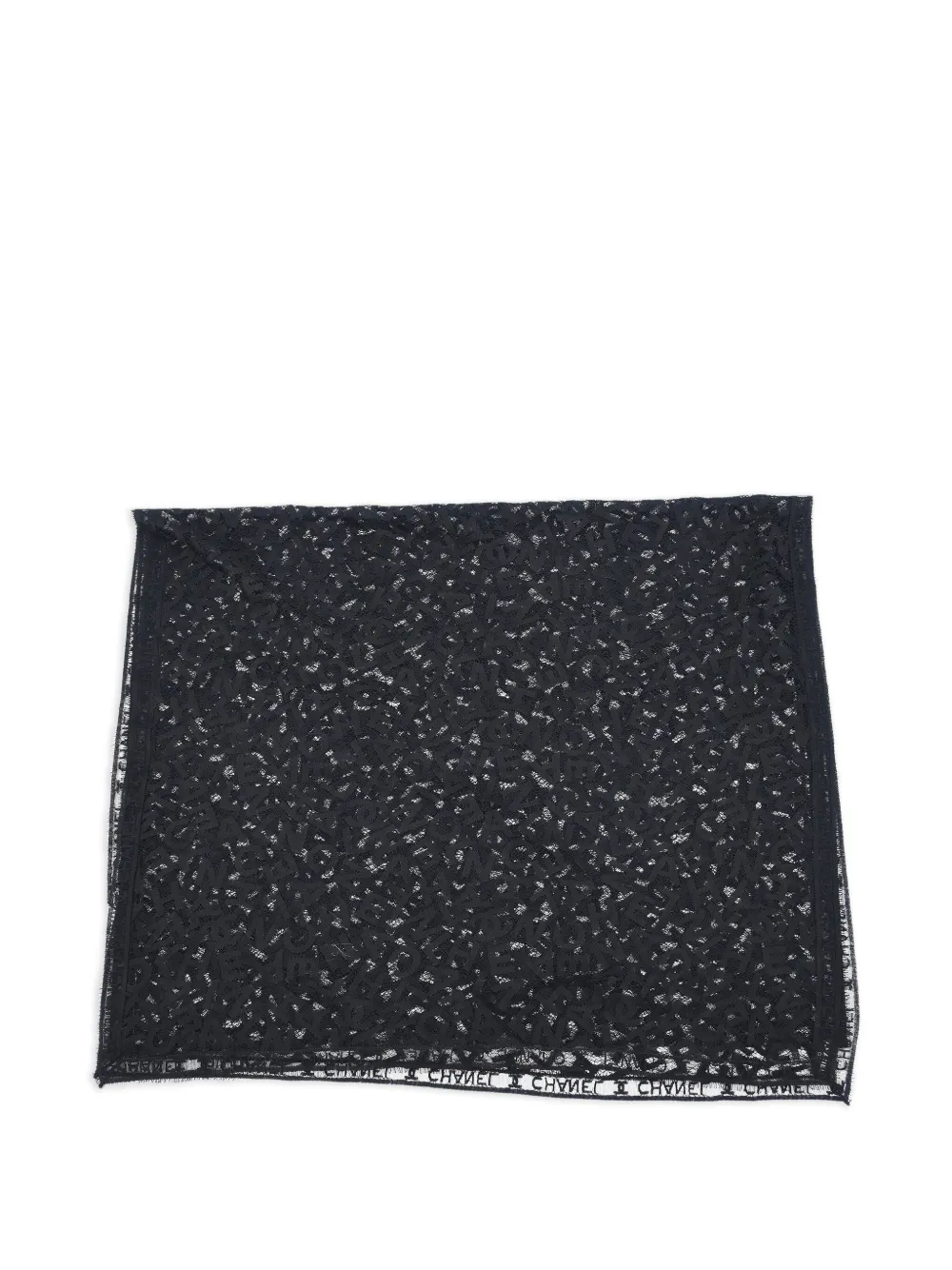 CHANEL Pre-Owned 1990-2000s lace-detailing scarf | Black | Image 1