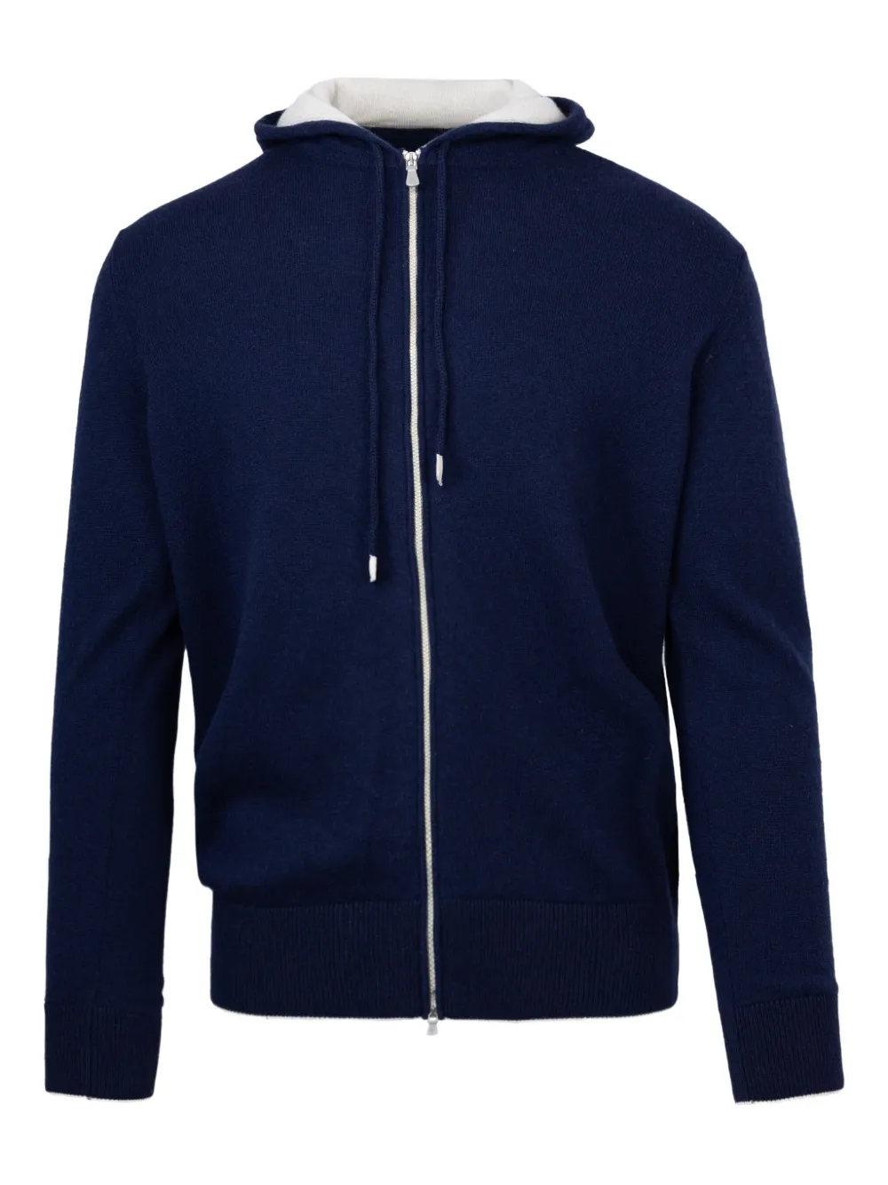 Eleventy hooded zip-up cashmere sweater Blauw