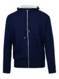 Eleventy hooded zip-up cashmere sweater - Blue