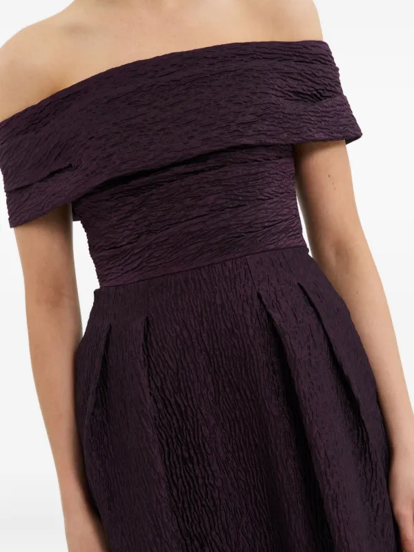 Rebecca Vallance Adalyn Off The Shoulder Midi Dress | Purple