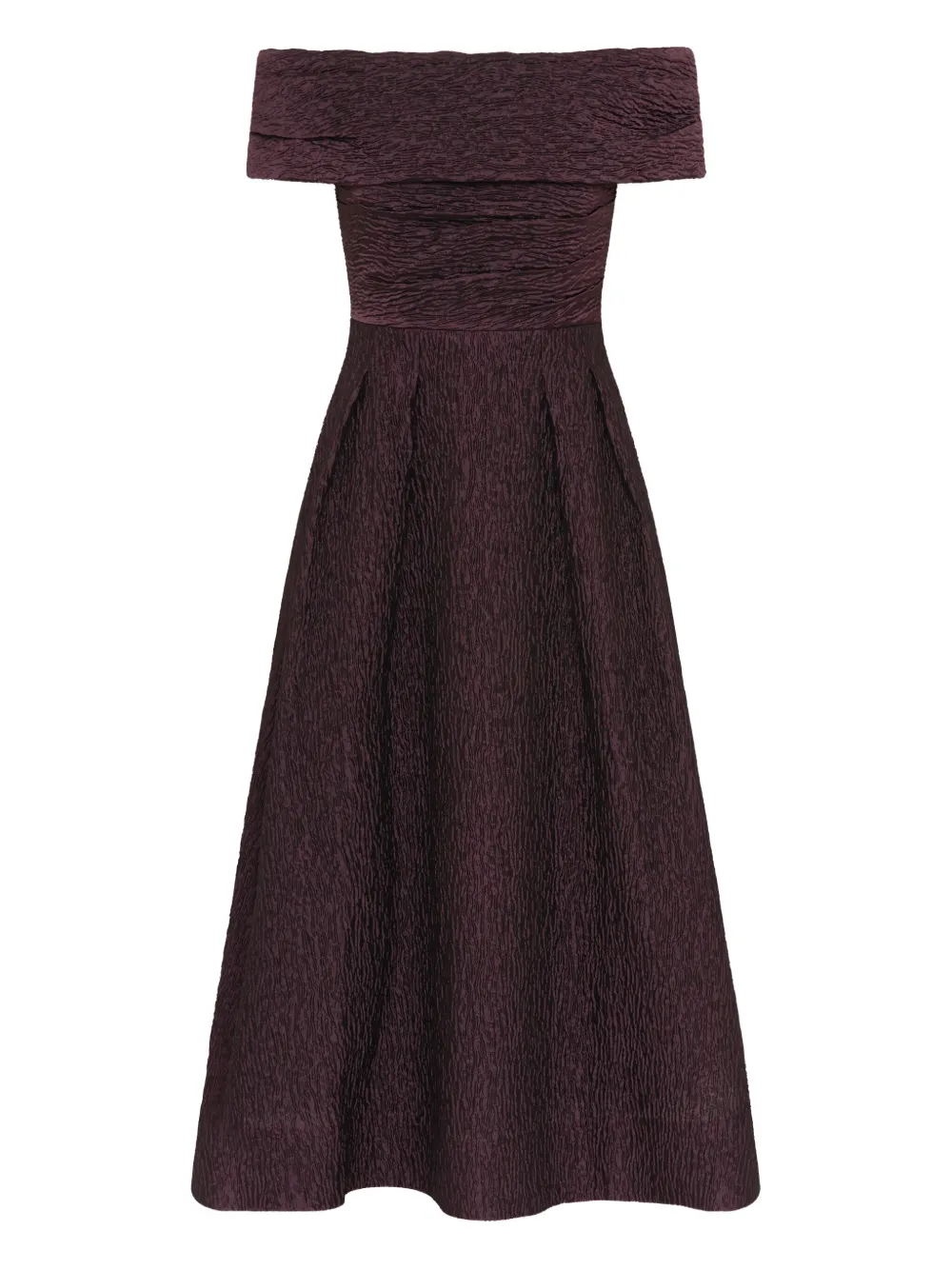 Rebecca Vallance off-shoulder pleated midi dress - パープル Rebecca Vallance off-shoulder pleated midi dress - パープル