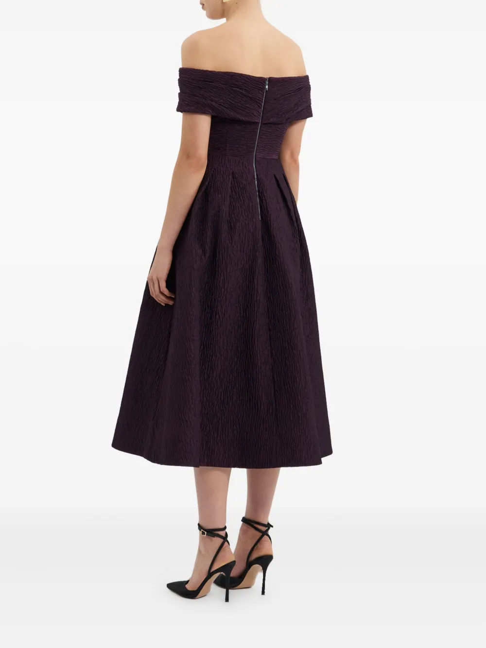 Rebecca Vallance Off-shoulder midi-jurk Paars