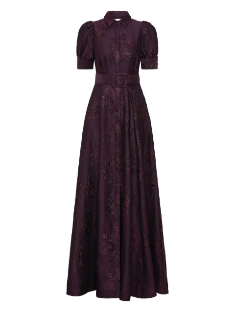 Rebecca Vallance Afina puff-sleeve brocade gown 