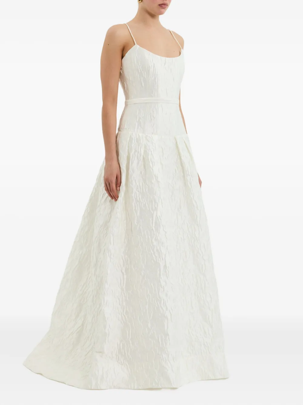 Rebecca Vallance Vanilla Dreams Textured-panelled Gown In White