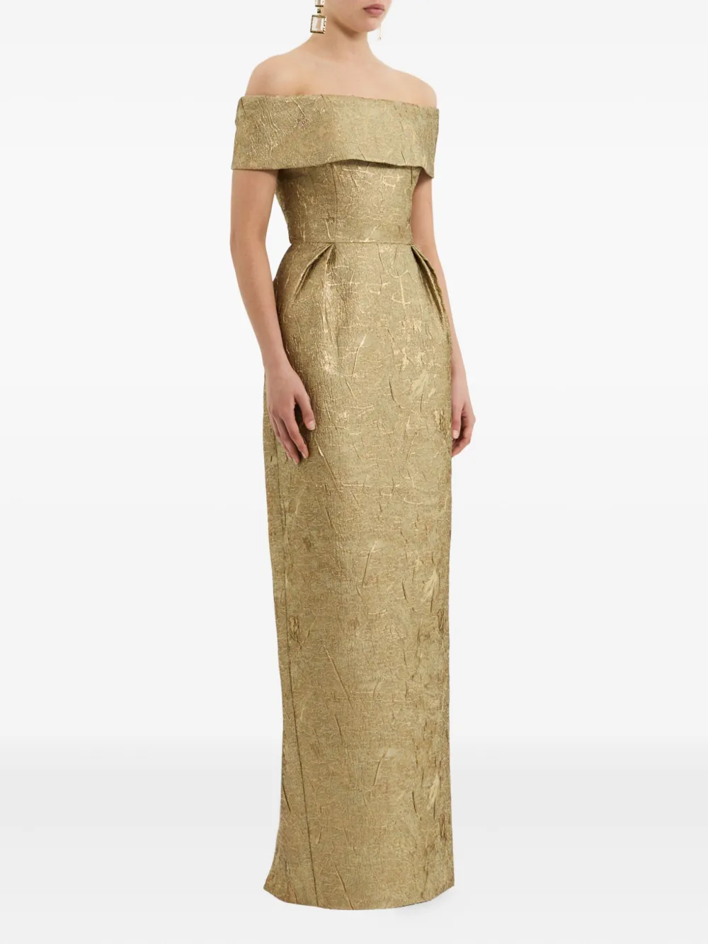 Rebecca Vallance off-shoulder brocade gown - Goud