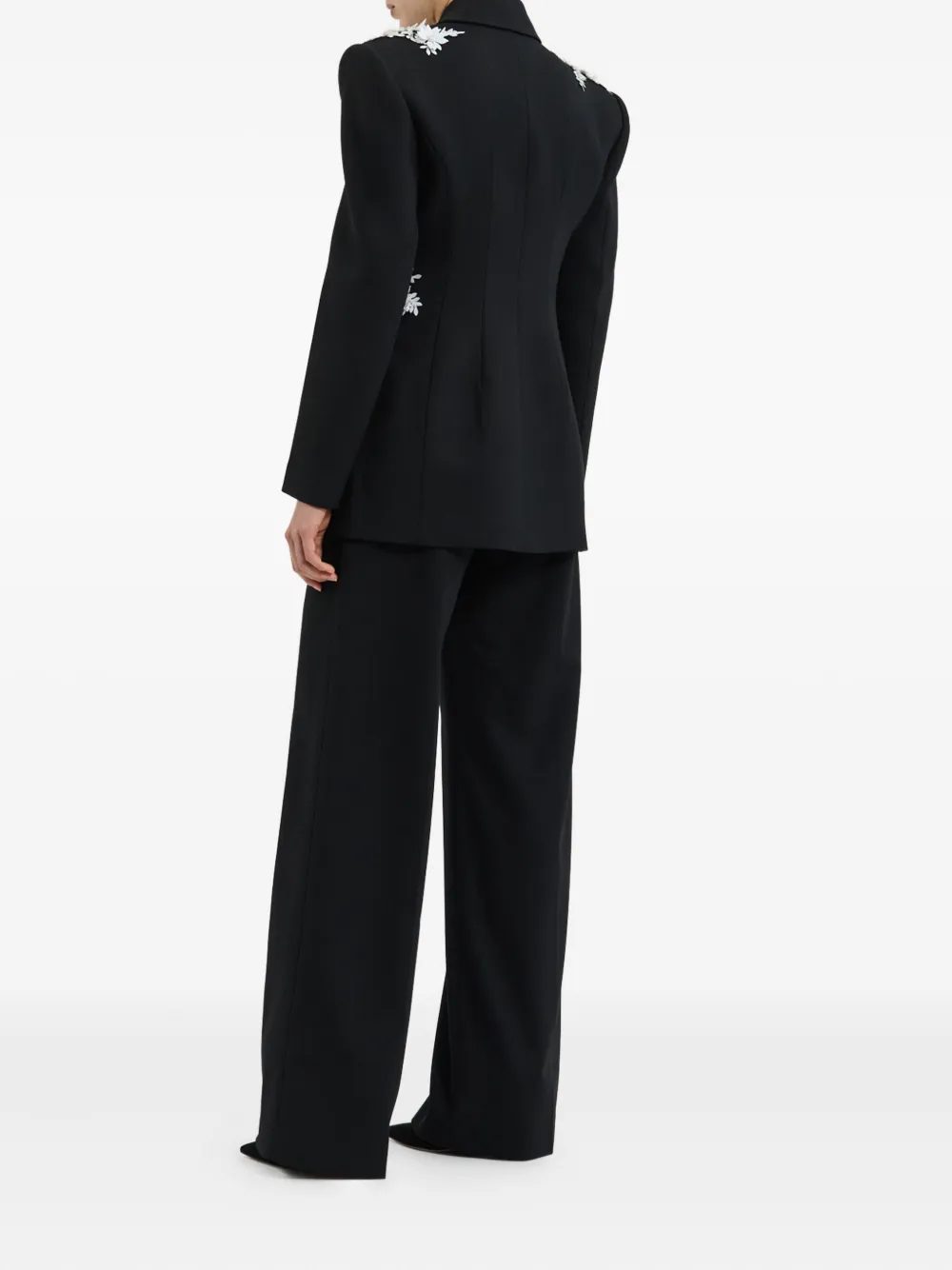 Rebecca Vallance Blazer met dubbele rij knopen en bloemenprint Zwart