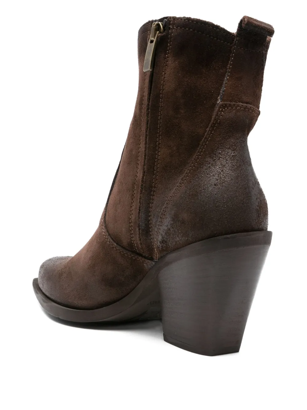 Metisse 85mm Texan pointed-toe block-heel boots Brown