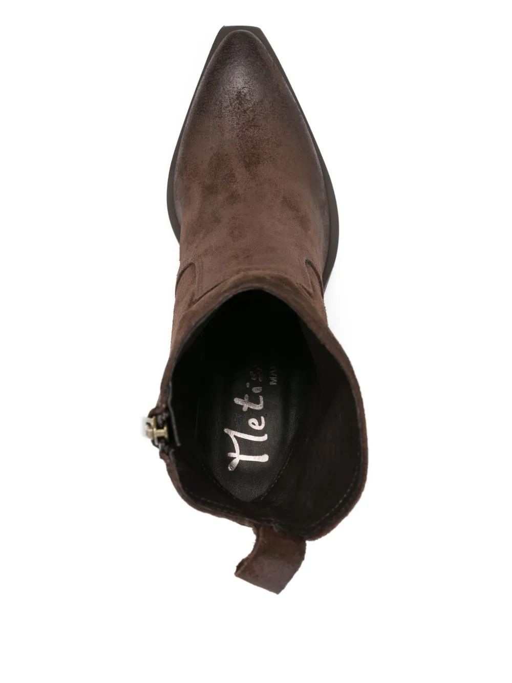 Metisse 85mm Texan pointed-toe block-heel boots Brown