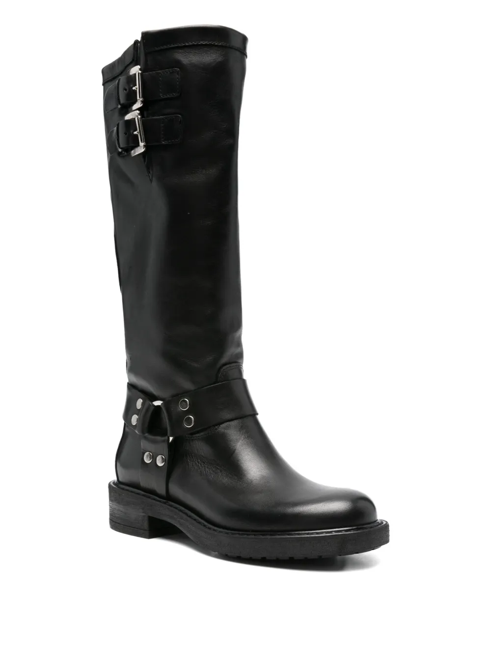 Metisse 40mm buckle-strap leather boots Black