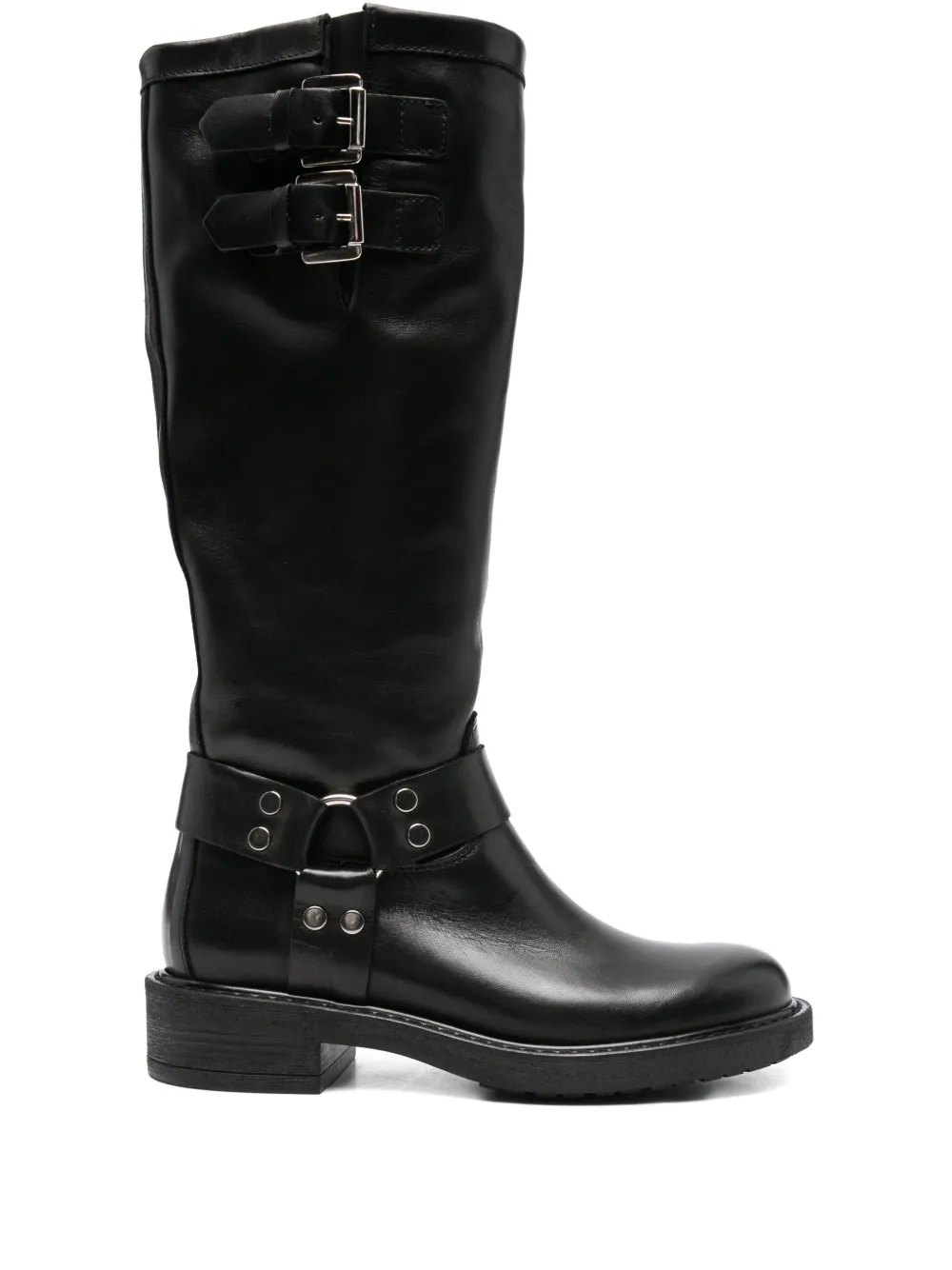 Metisse 40mm buckle-strap leather boots Black