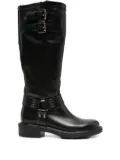 Metisse 40mm buckle-strap leather boots - Black