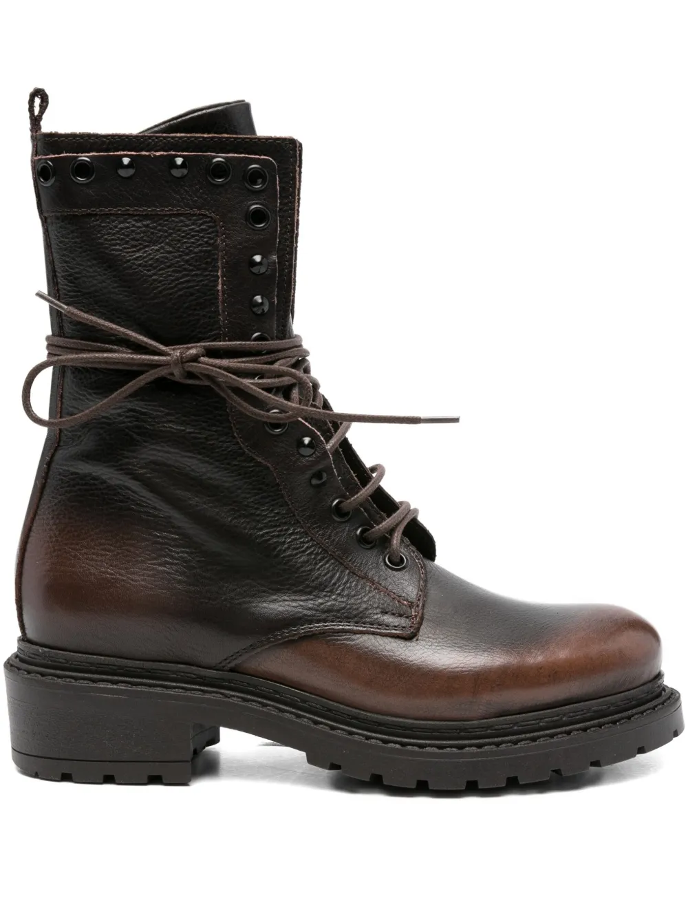 Metisse 40mm Lace-up Eyelet-detailed Combat Boots In Brown