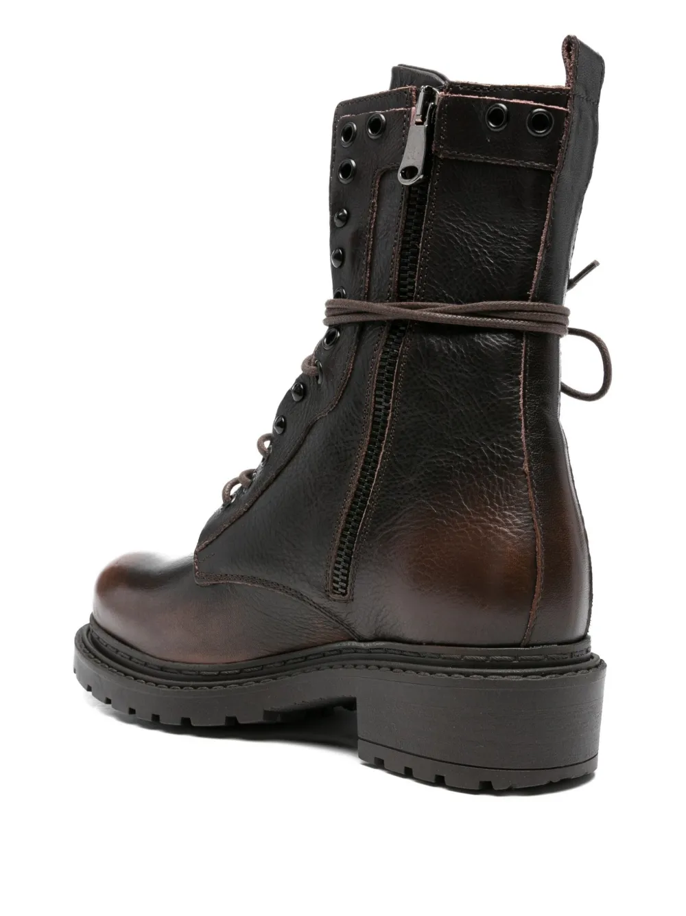 Metisse 40mm Lace-up Eyelet-detailed Combat Boots In Brown