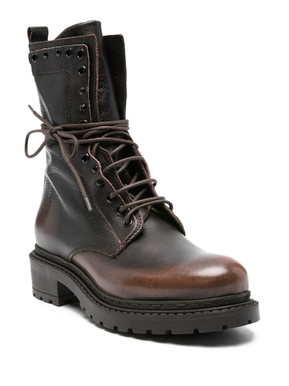 Metisse 40mm Lace-up Eyelet-detailed Combat Boots In Brown