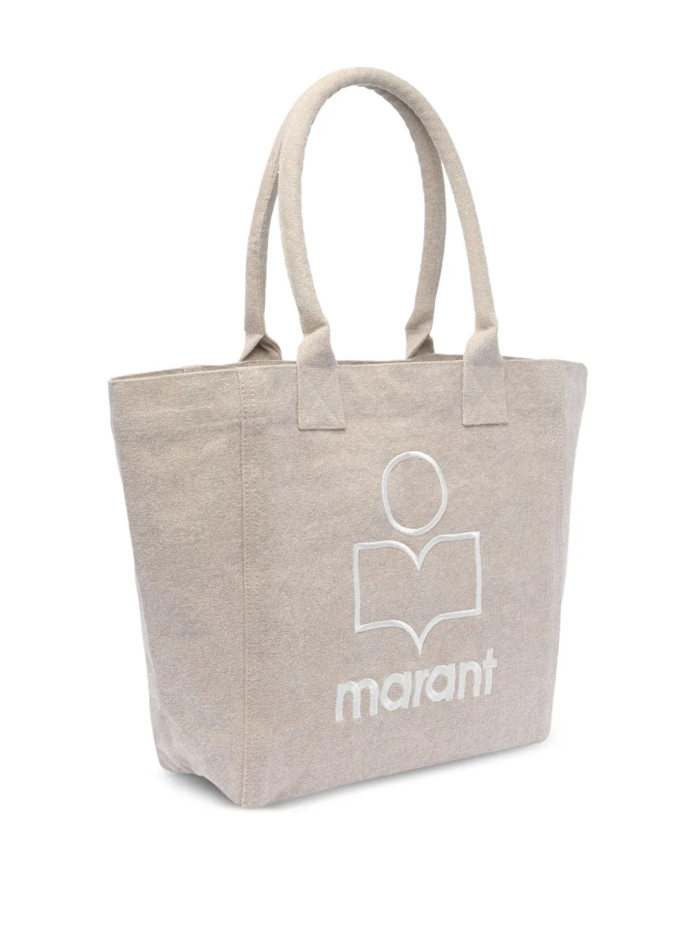 ISABEL MARANT Shopper met geborduurd logo Beige