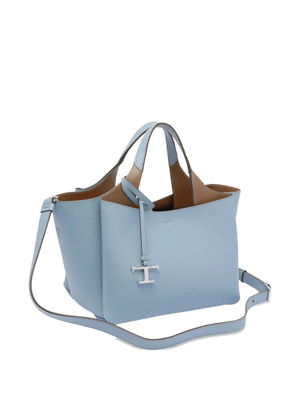 Tod's Leren shopper met logo Blauw