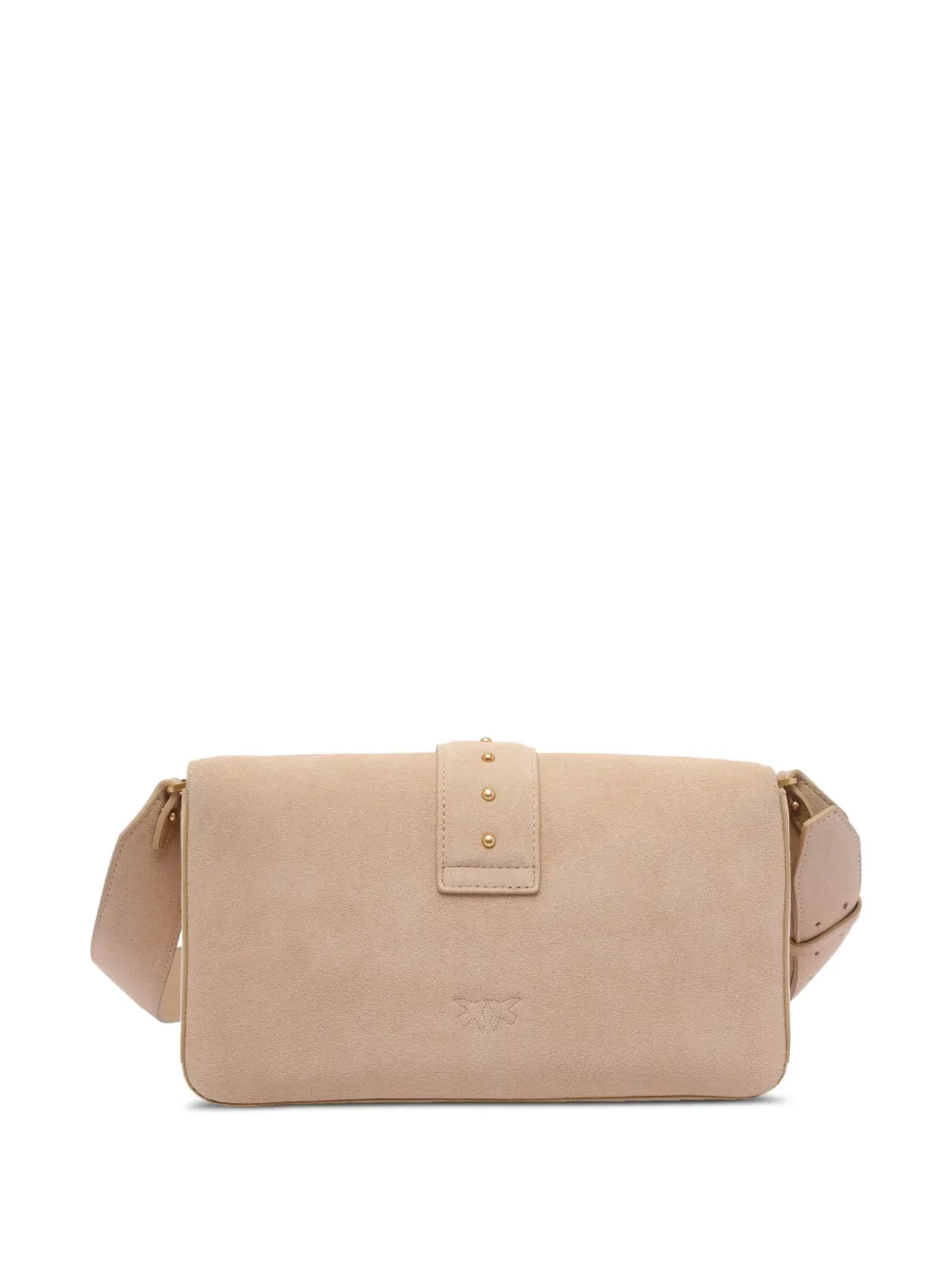 PINKO Love One suède schoudertas Beige