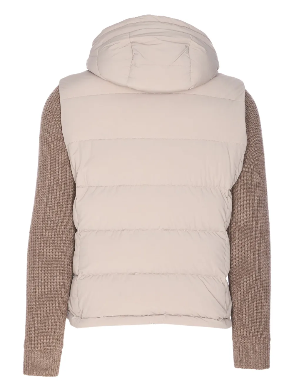 Moorer Foscolo gewatteerd jack met gebreide mouwen Beige