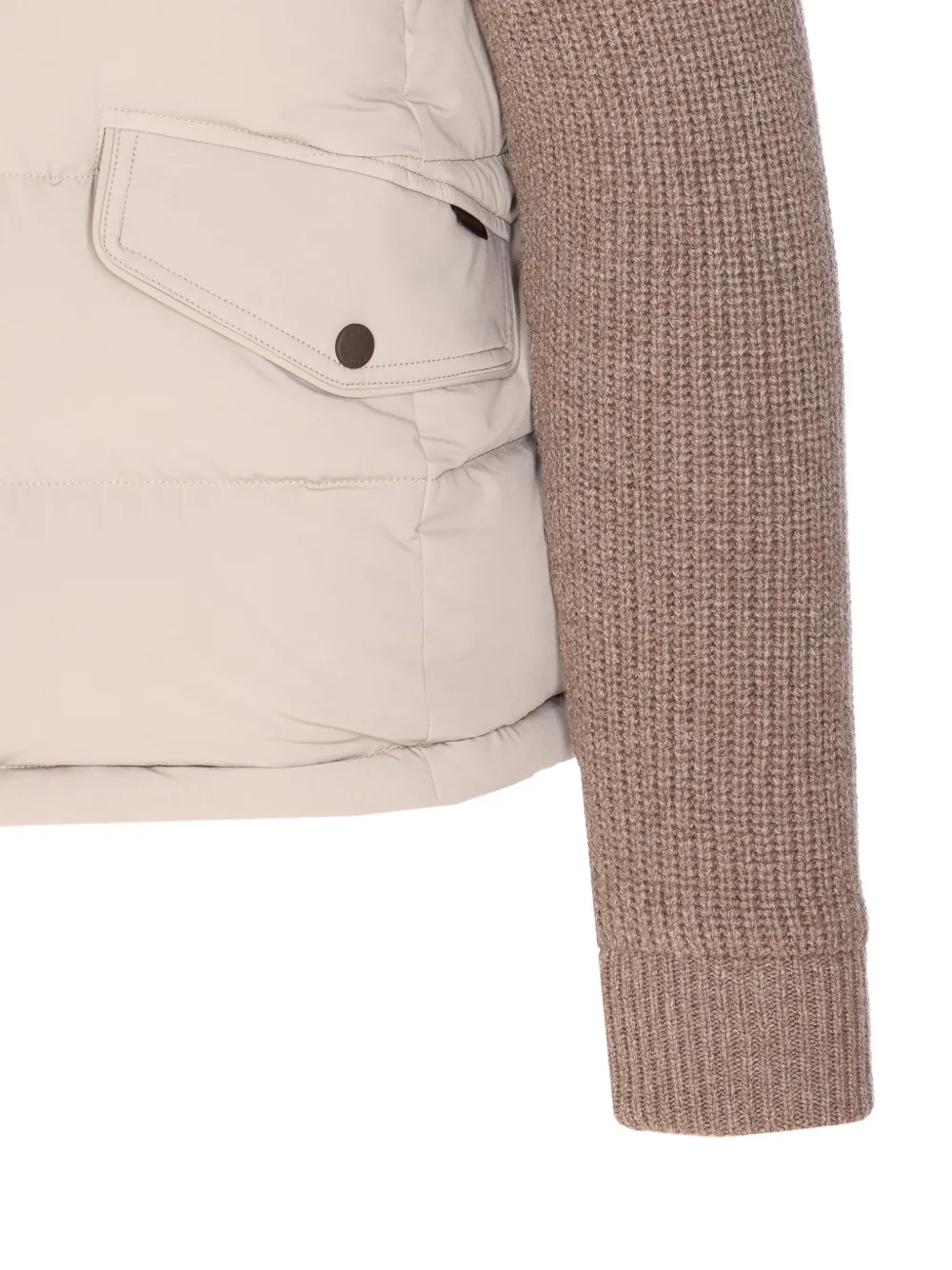 Moorer Foscolo gewatteerd jack met gebreide mouwen Beige