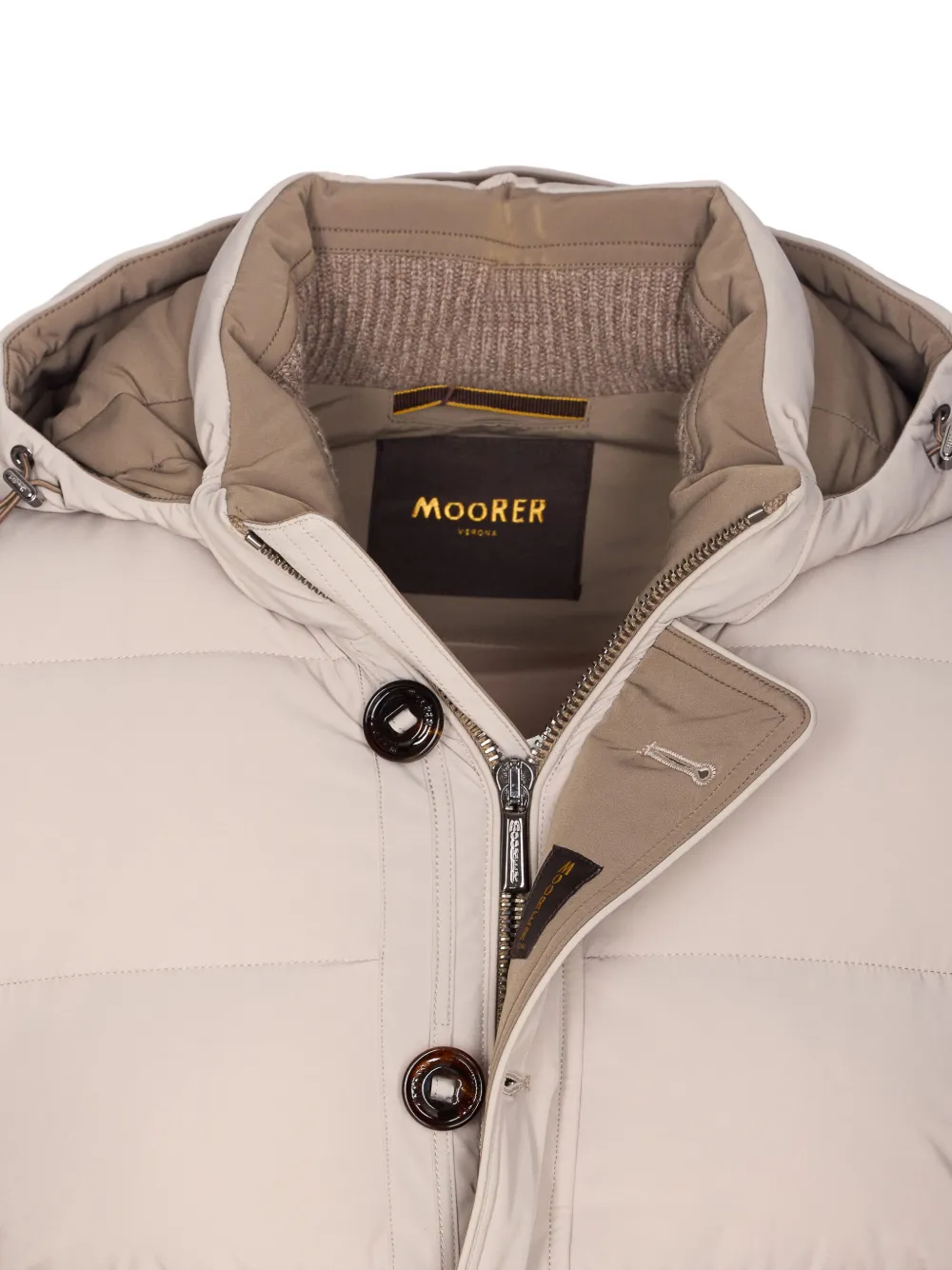 Moorer Foscolo gewatteerd jack met gebreide mouwen Beige