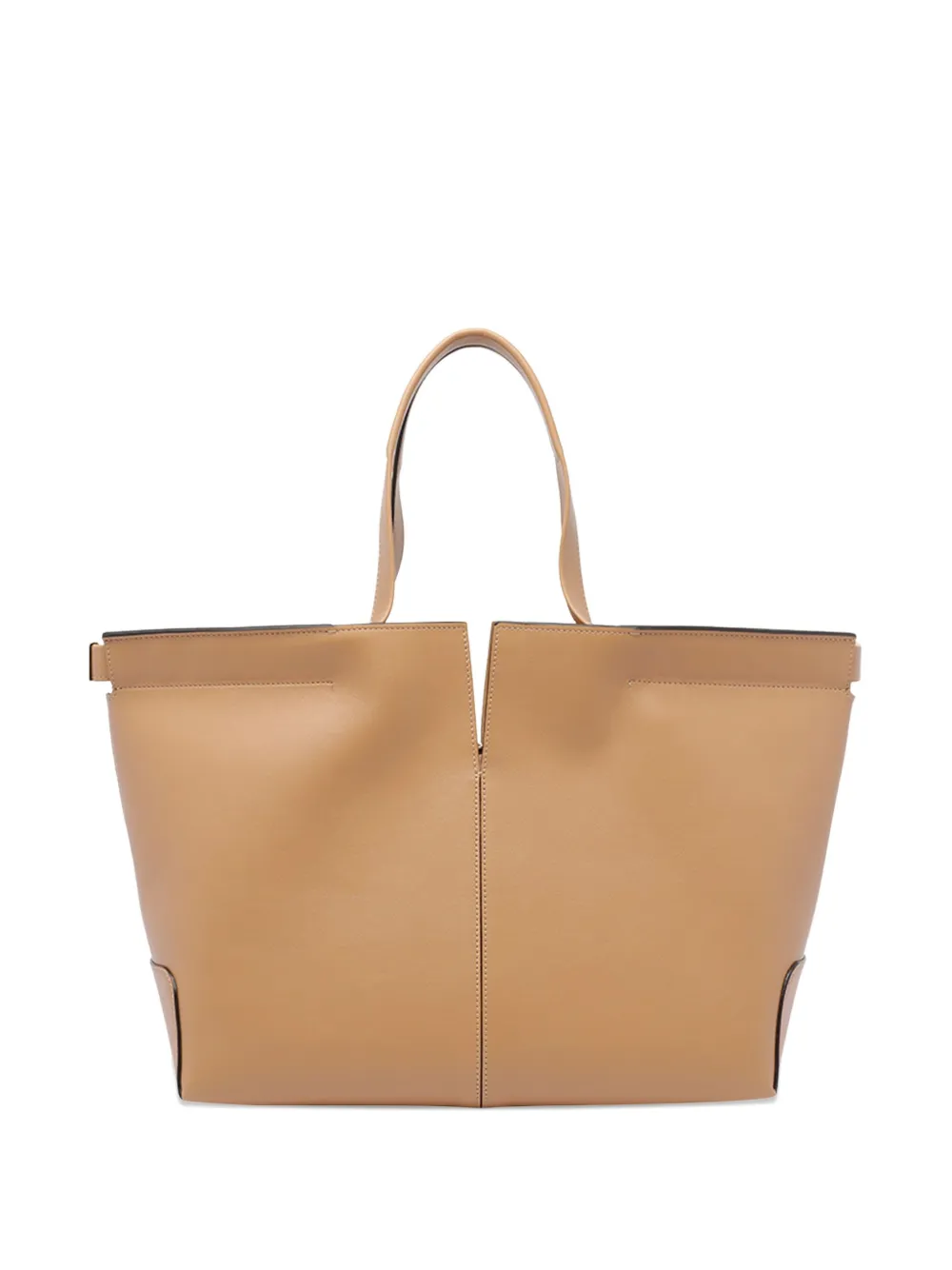 Tod's Leren shopper met dubbel handvat Beige