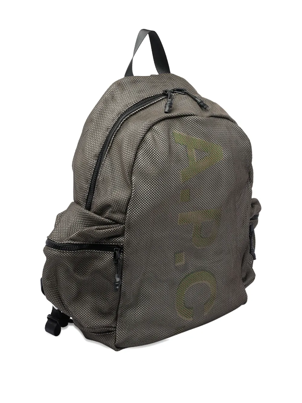 A.P.C. logo-print mesh backpack Bruin