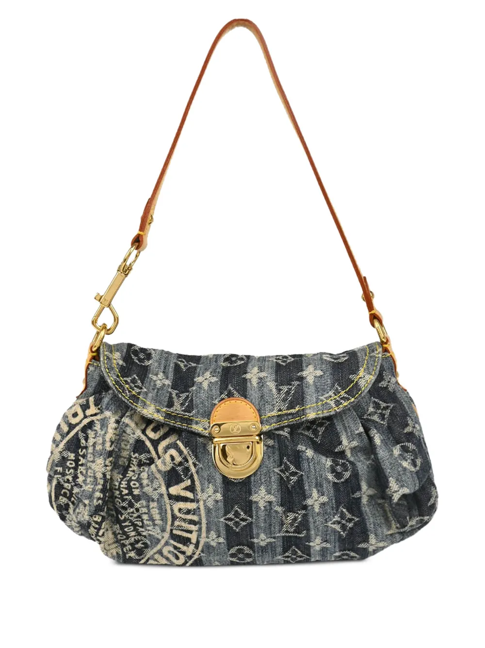 Louis Vuitton Pre-Owned 2006 モノグラム デニム ミニ プリーティ レイ ハンドバッグ - ブルー Louis Vuitton Pre-Owned 2006 モノグラム デニム ミニ プリーティ レイ ハンドバッグ - ブルー