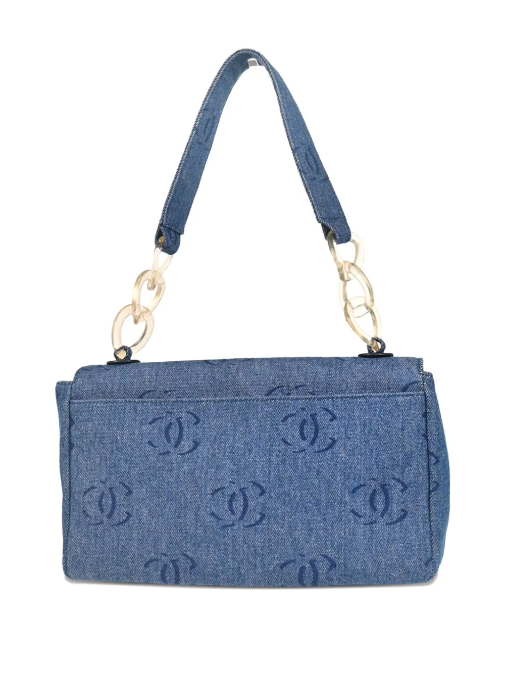 Pre-owned Chanel 2002 Denim Handbag In Blue