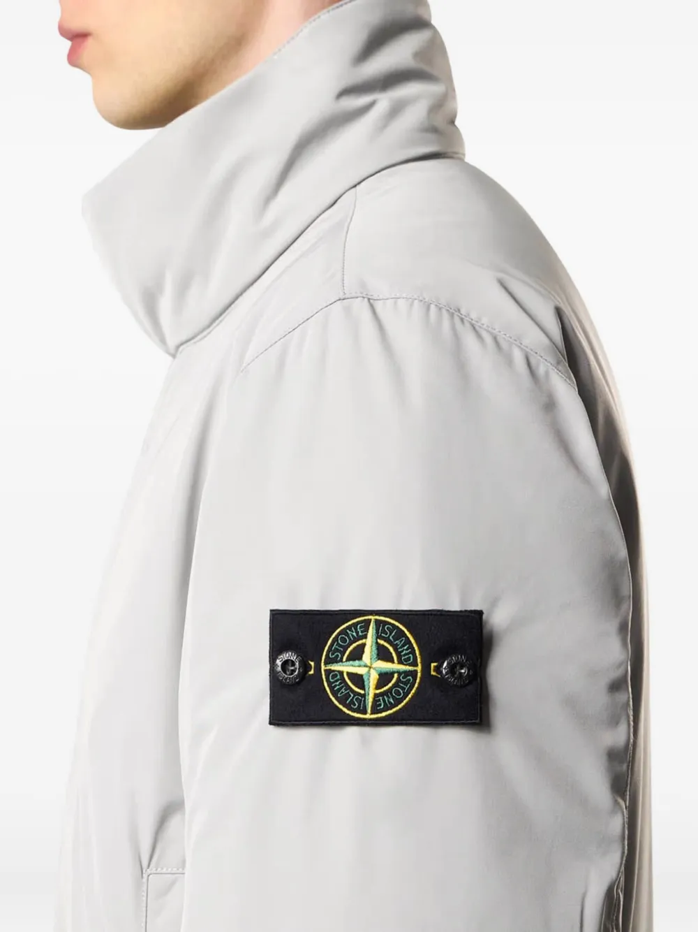 Stone Island logo-patch jacket Grijs