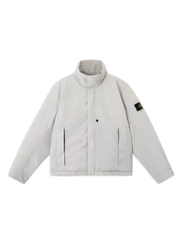 Stone Island logo-patch Jacket Grey FARFETCH IN