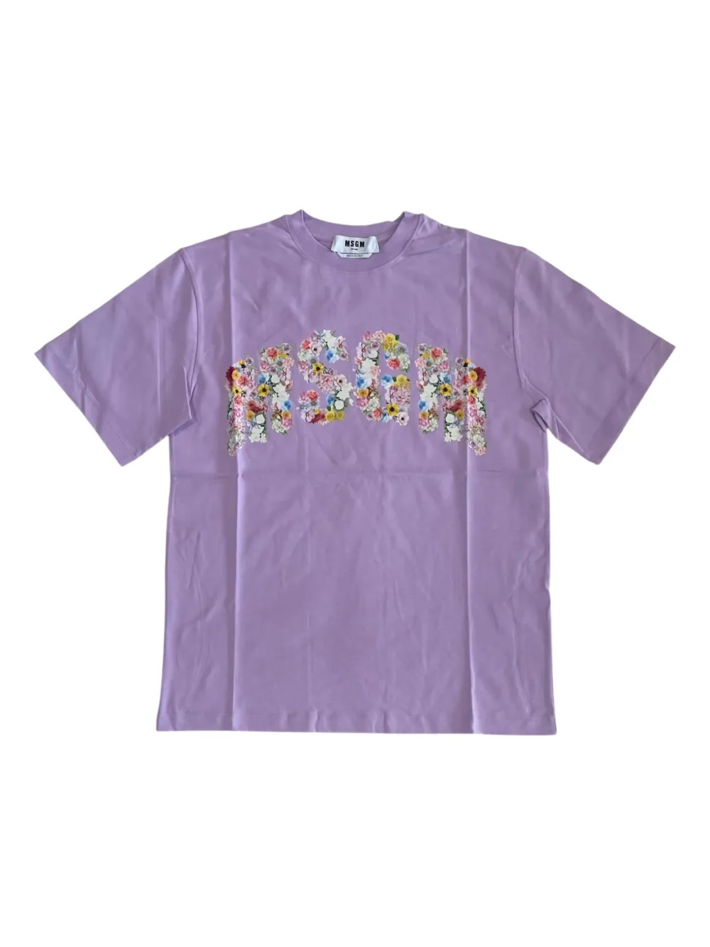 MSGM floral-logo T-shirt Paars