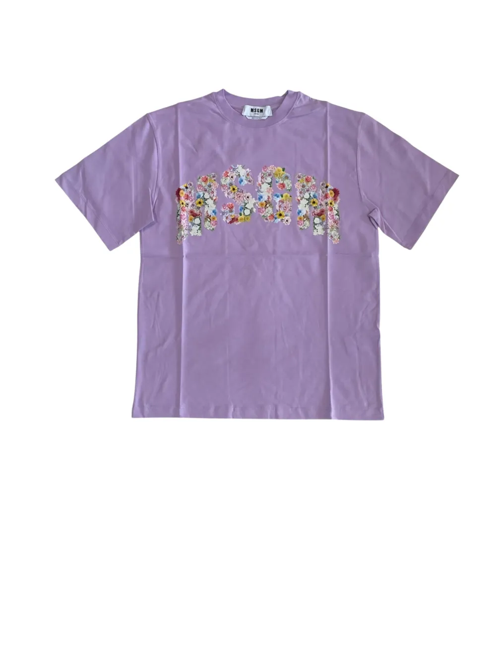 MSGM floral-logo T-shirt Paars