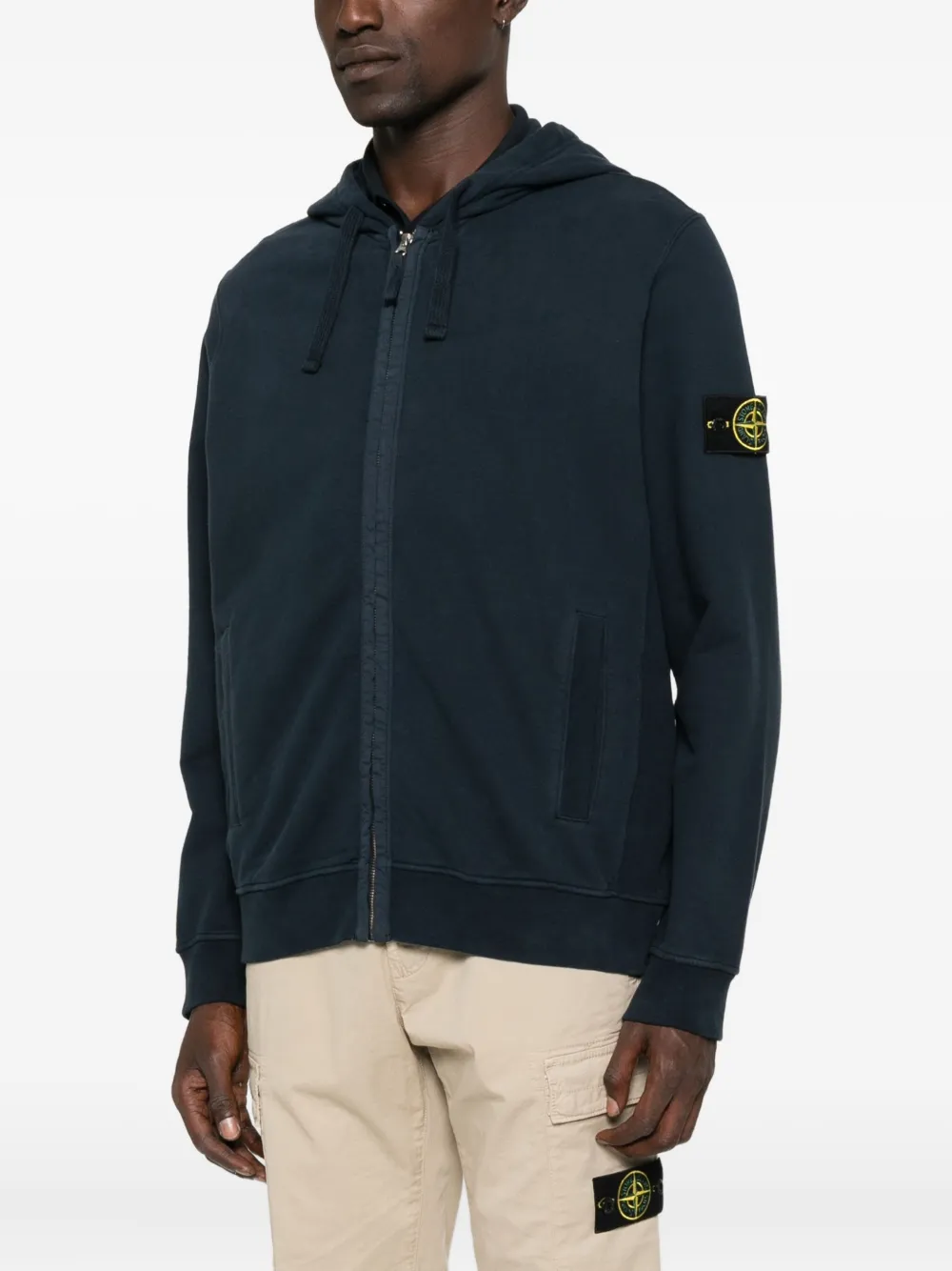 Stone Island Hoodie met rits Blauw
