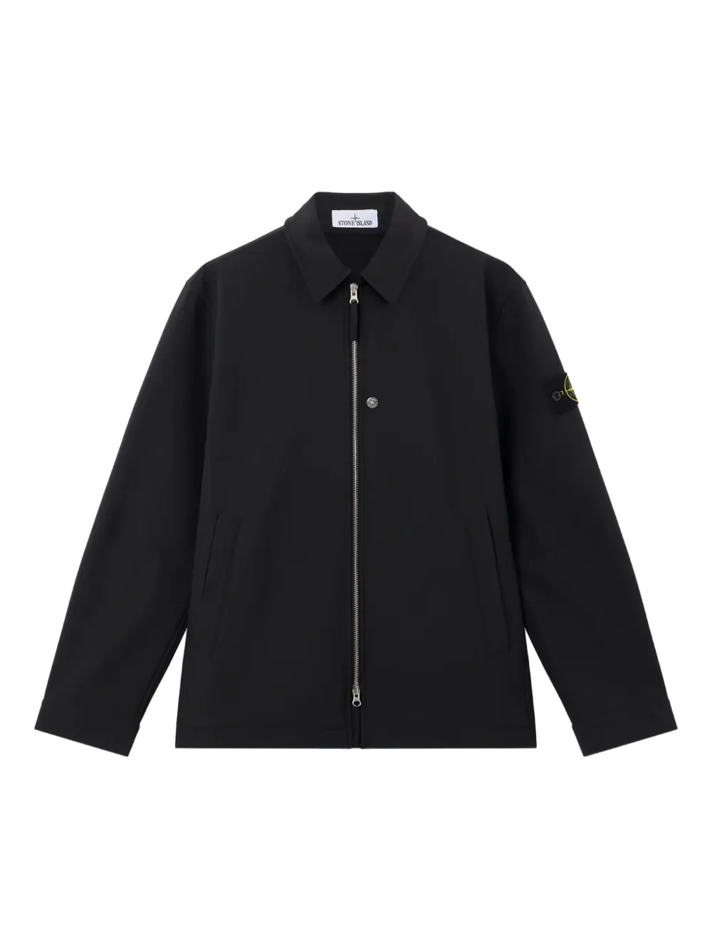 Stone Island logo-patch jacket Zwart